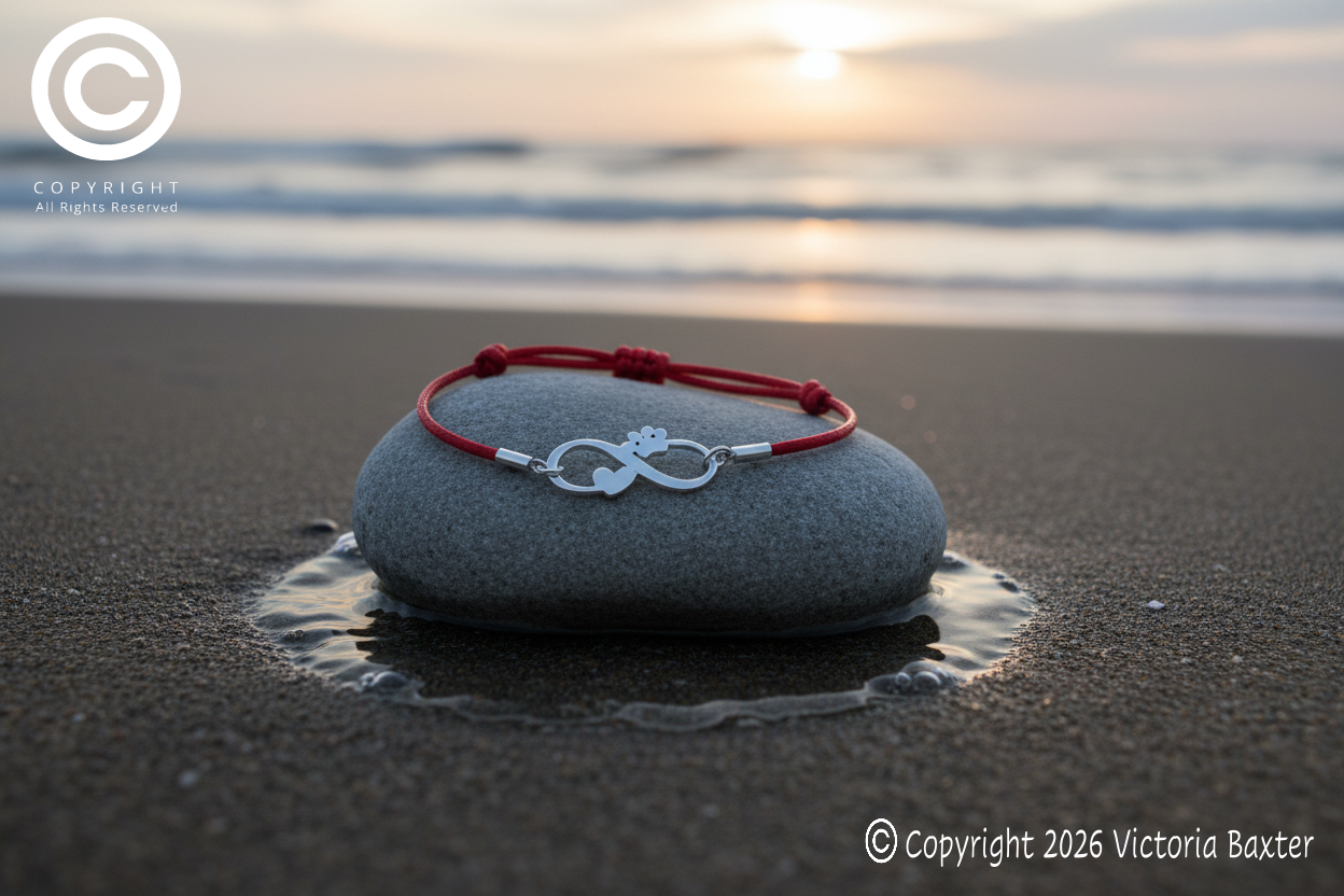 Paw Print Infinity Heart Adjustable Bracelet