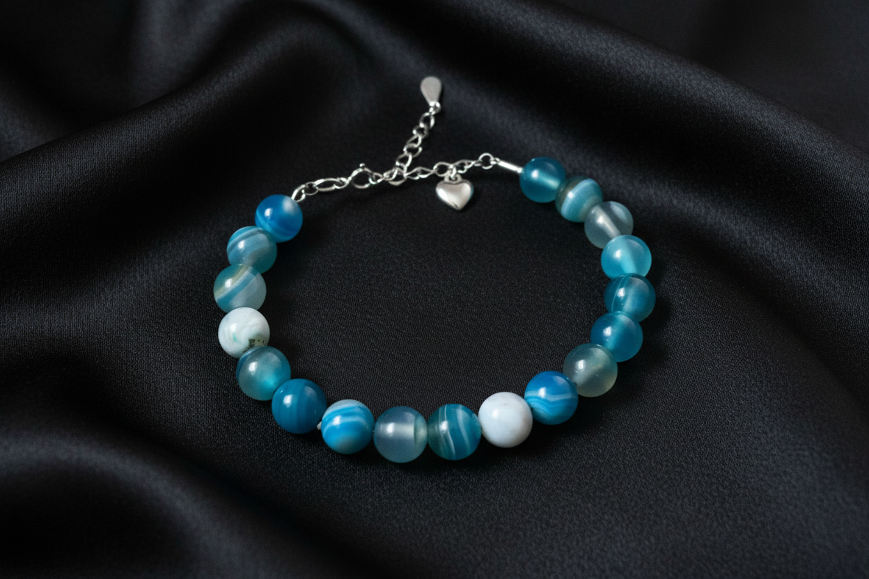 Blue Agate Gemstone Bracelet