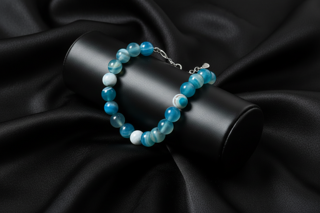 Blue Agate Gemstone Bracelet
