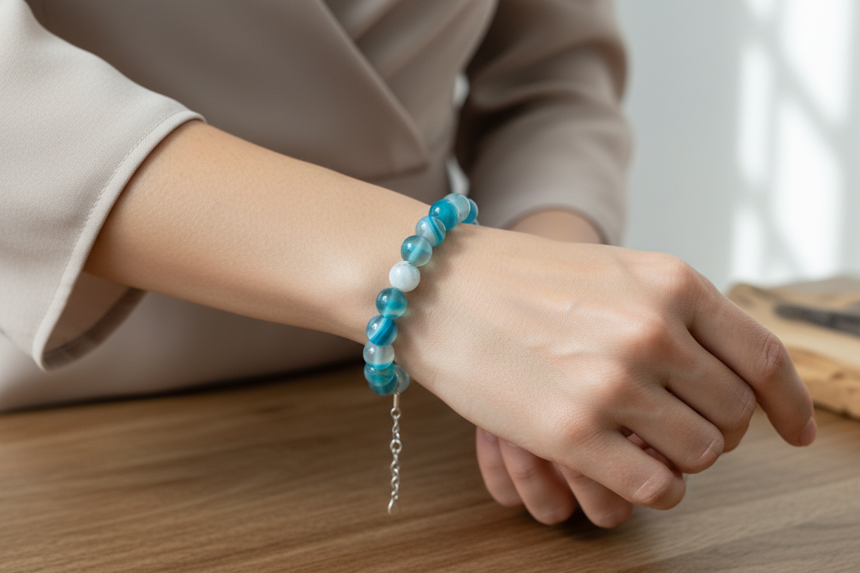 Blue Agate Gemstone Bracelet