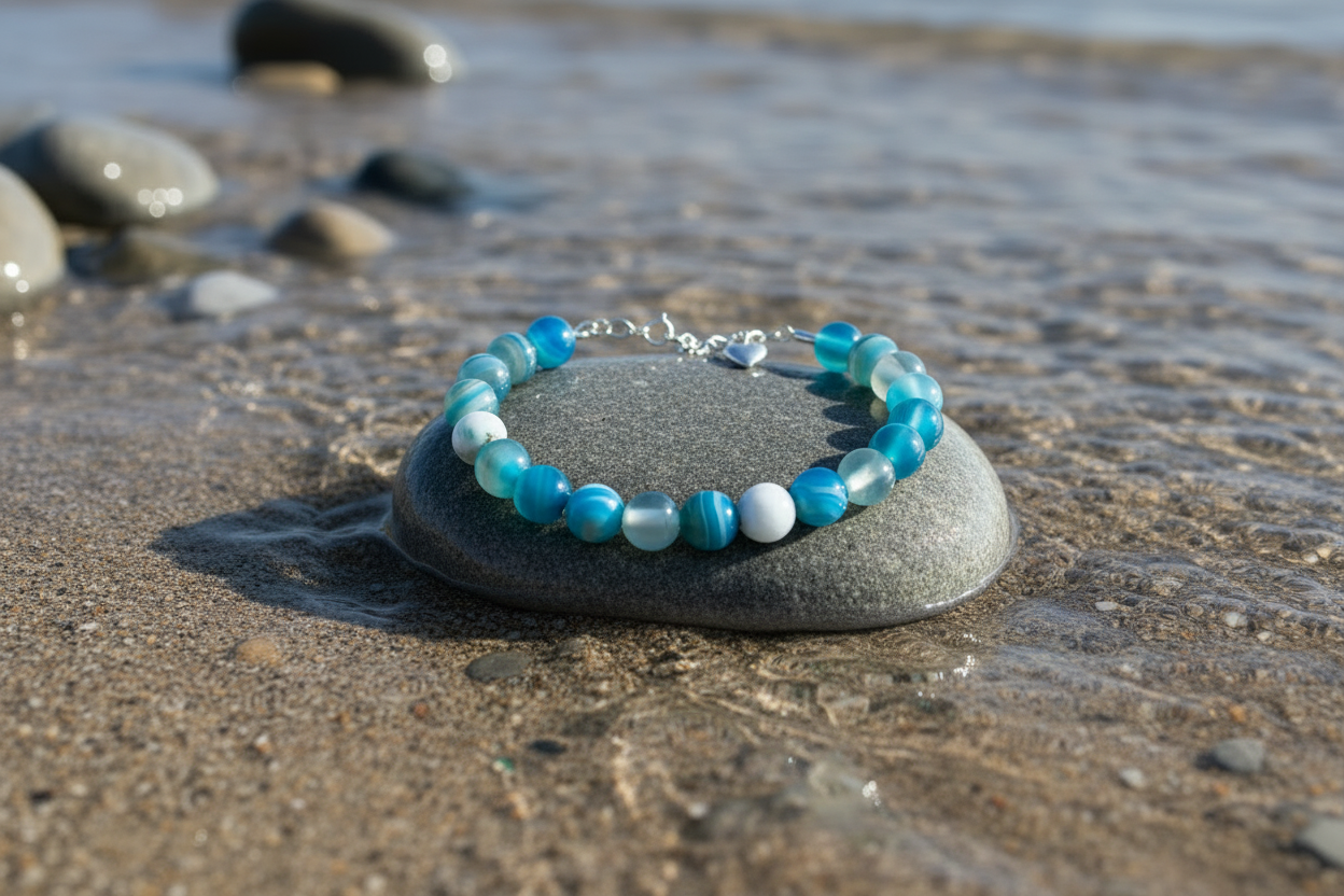 Blue Agate Gemstone Bracelet