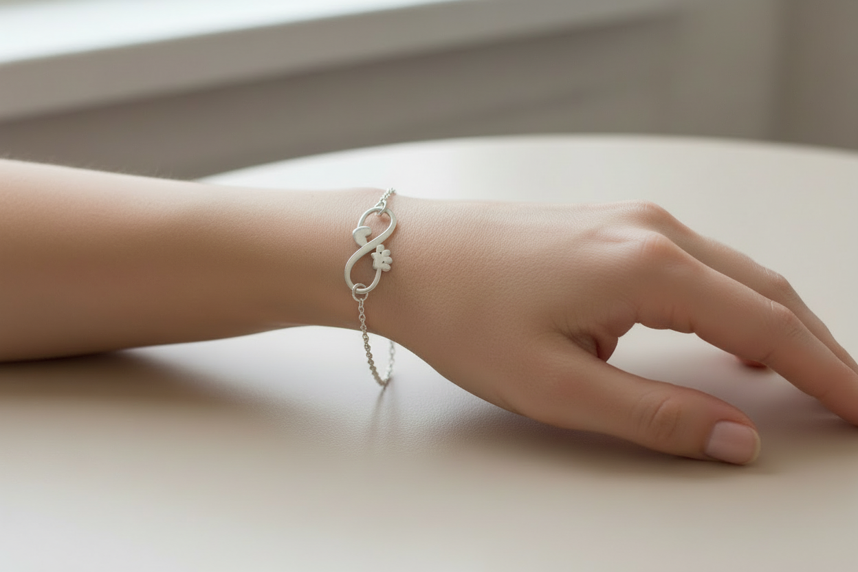 Paw Print Infinity Heart Bracelet