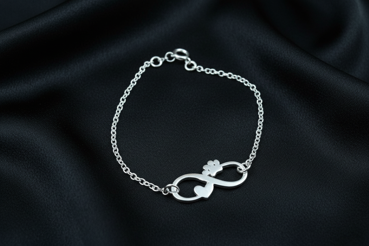 Paw Print Infinity Heart Bracelet