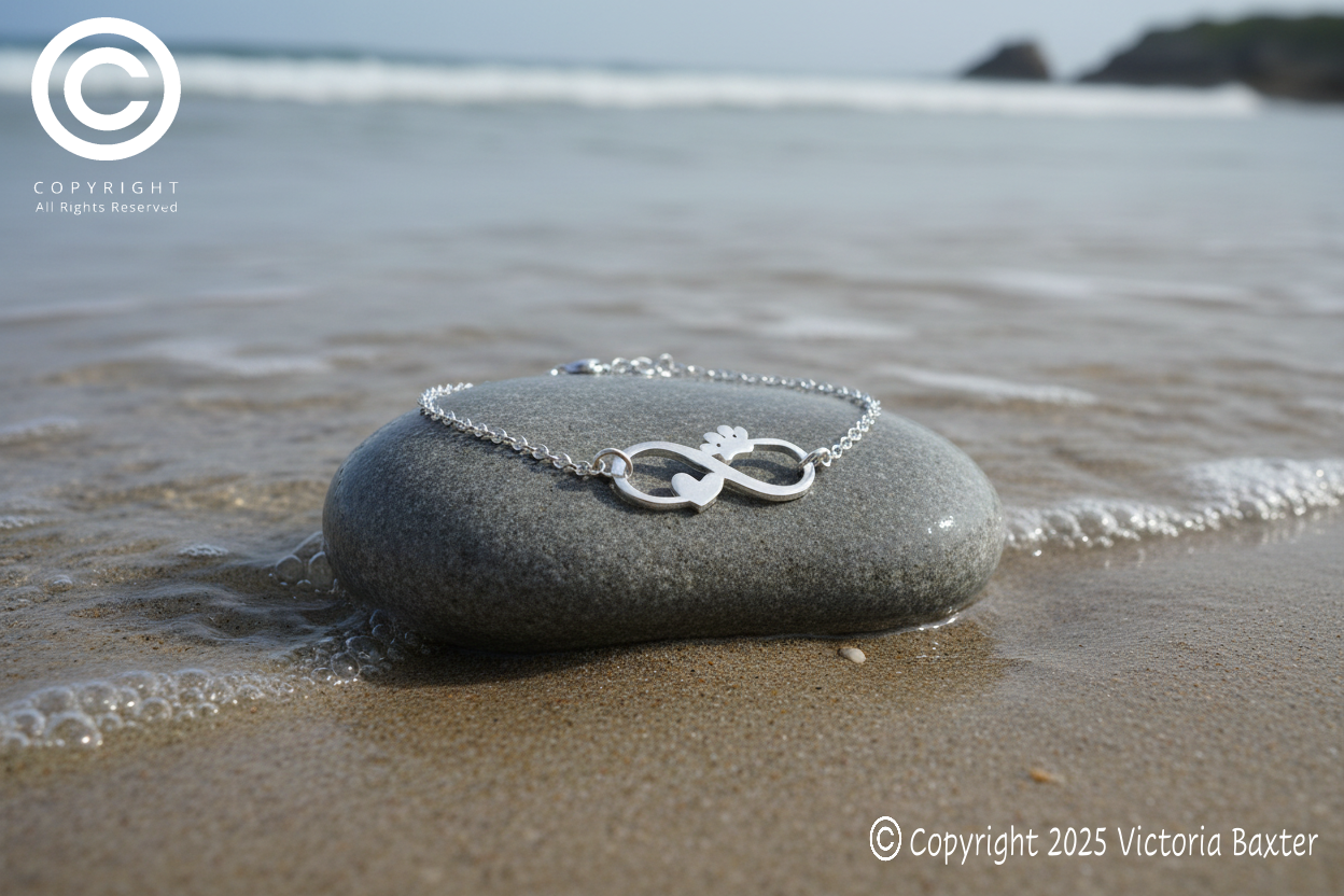 Paw Print Infinity Heart Bracelet