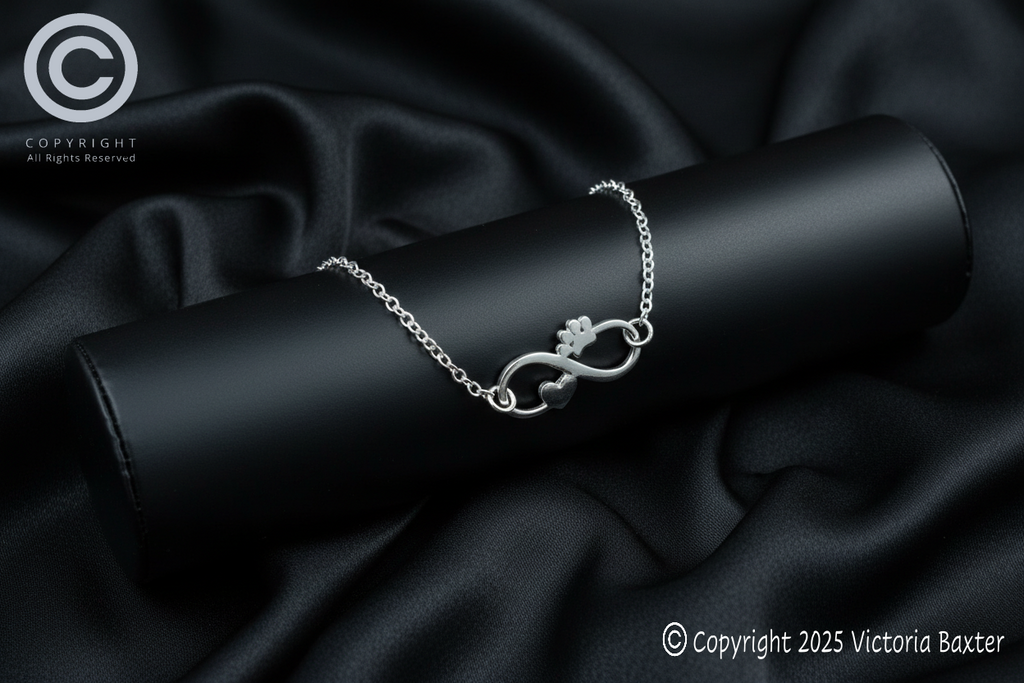 Paw Print Infinity Heart Bracelet