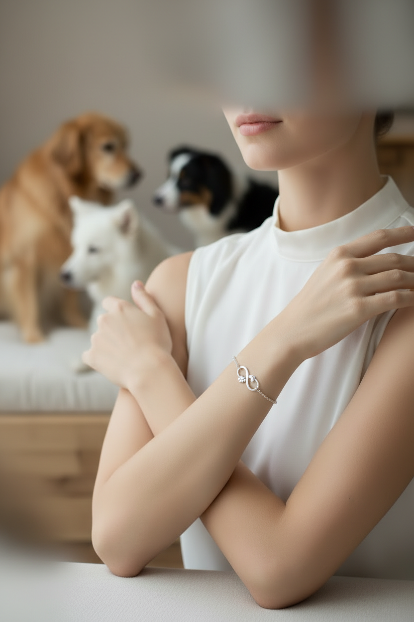Paw Print Infinity Heart Bracelet
