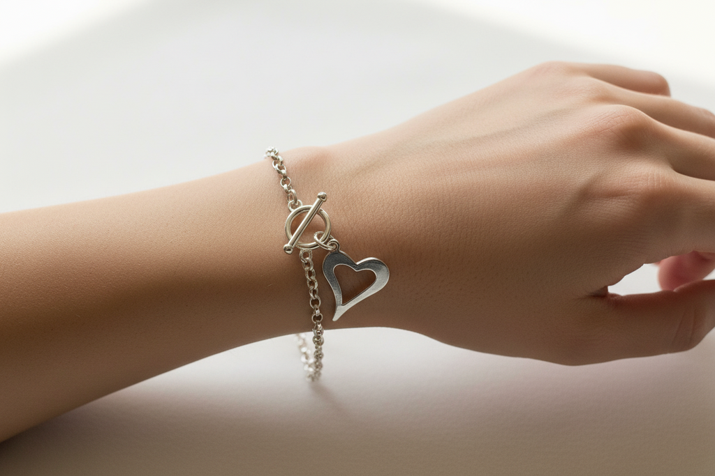 Heart Toggle Clasp Bracelet