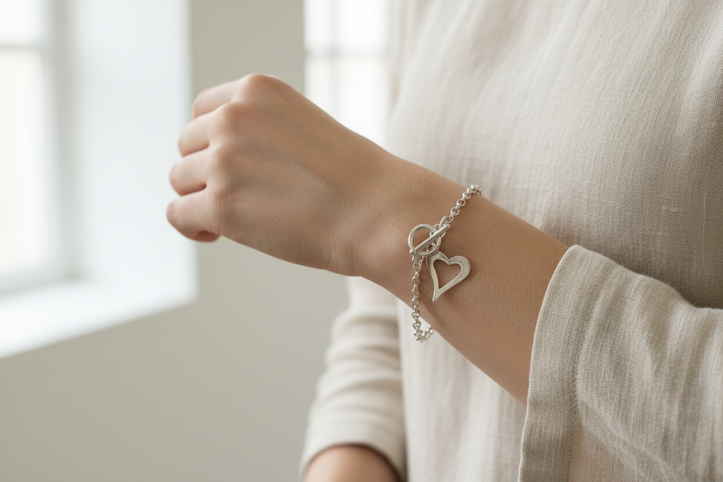 Heart Toggle Clasp Bracelet