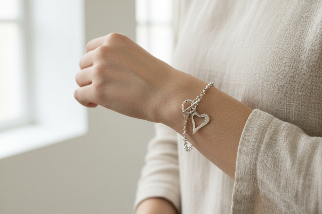Heart Toggle Clasp Bracelet