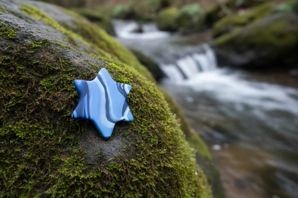 Blue Star Polymer Clay Brooch