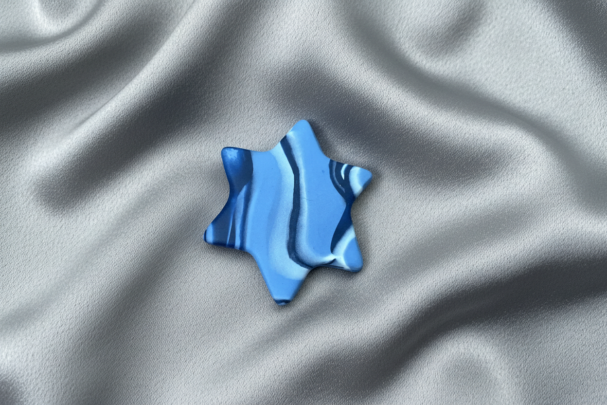 Blue Star Polymer Clay Brooch