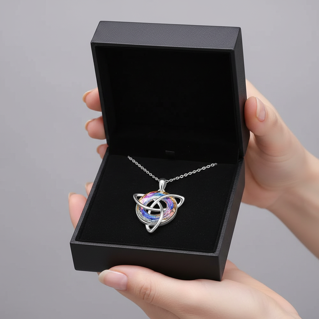 Triquetra Crystal Pendant & Chain