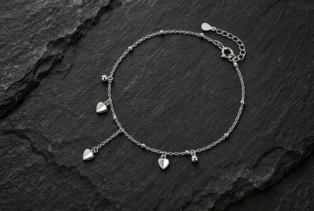Heart Tassle Ankle Bracelet
