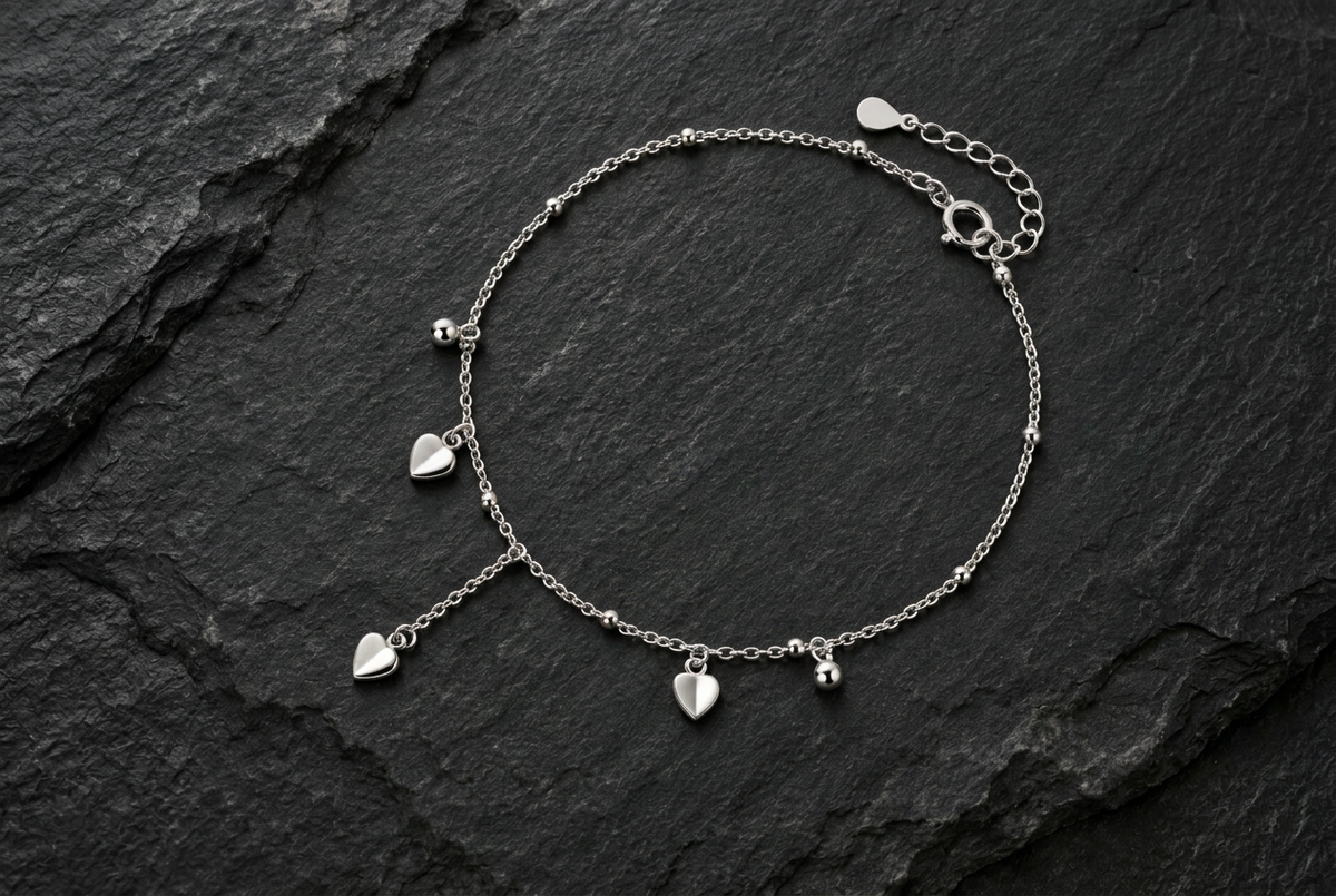 Heart Tassle Ankle Bracelet