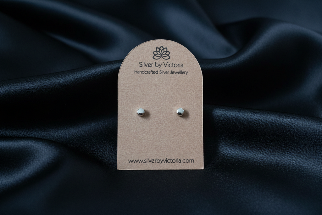 Dumbell Screw Back Stud Earrings