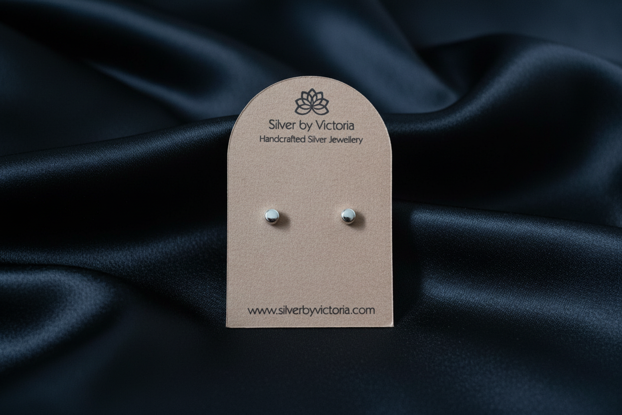 Dumbell Screw Back Stud Earrings