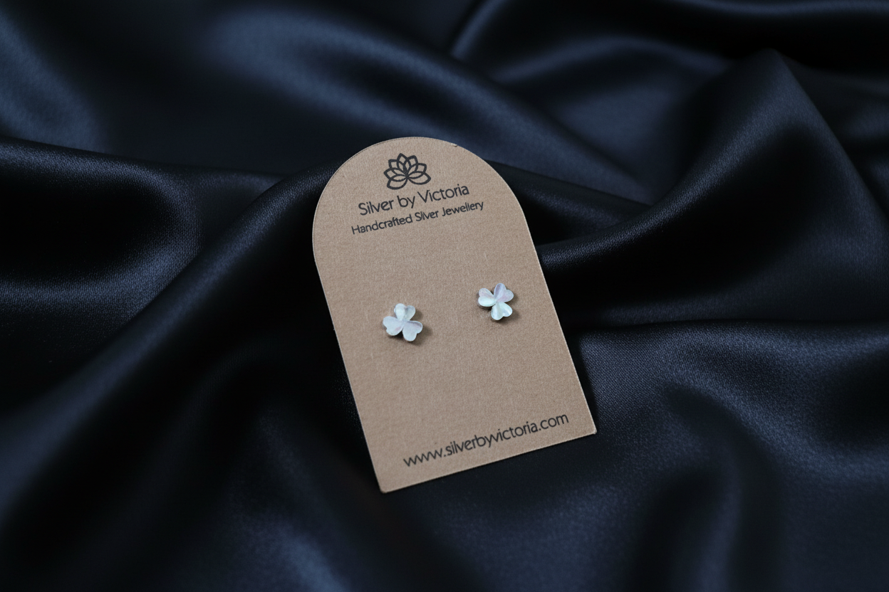 Four Leaf Clover Screw Back Stud Earrings