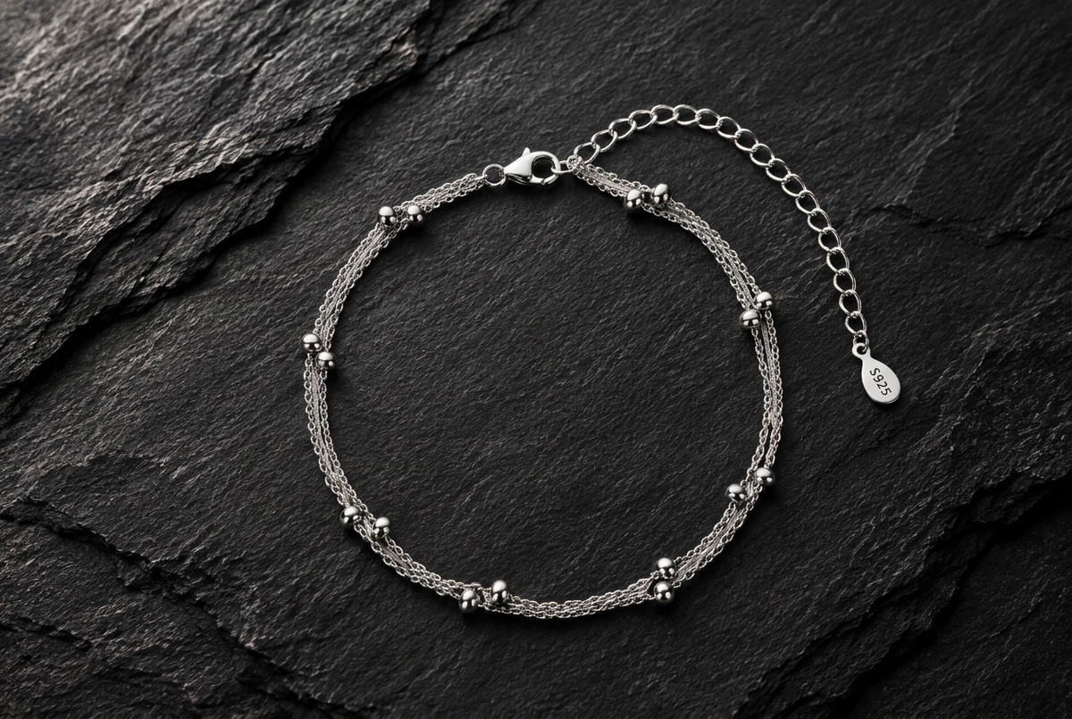 Silver Ball Ankle Bracelet