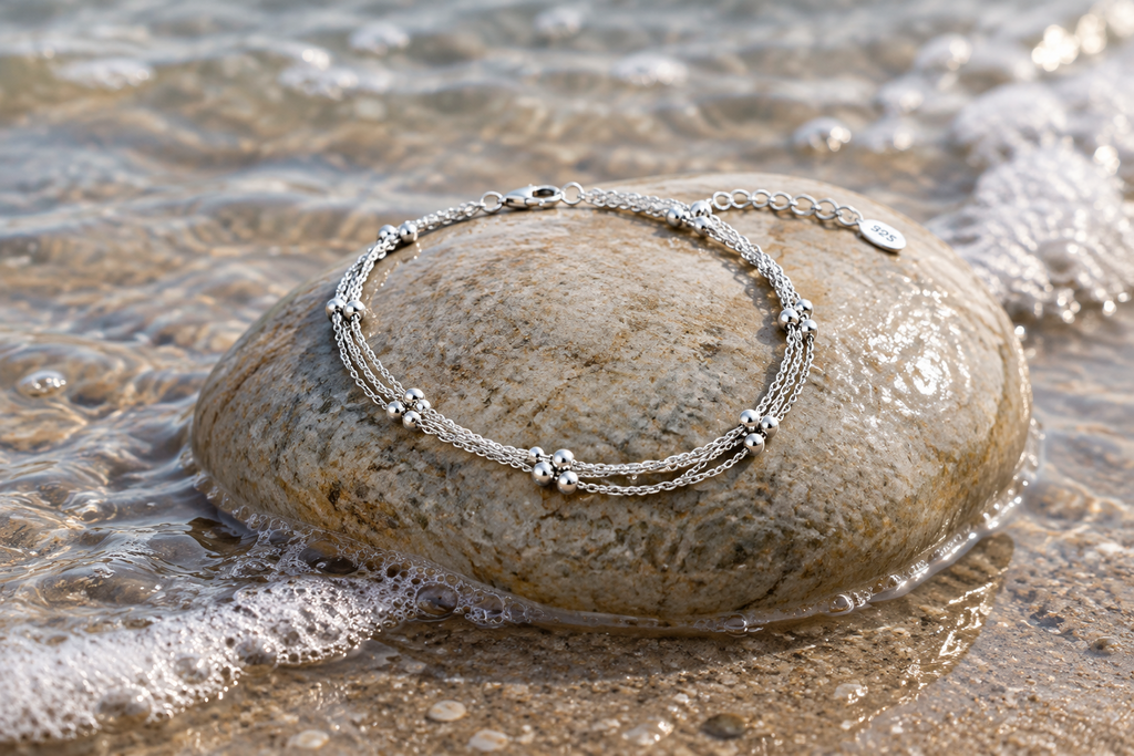 Silver Ball Ankle Bracelet