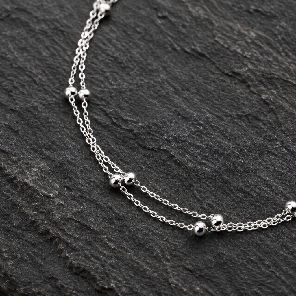 Silver Ball Ankle Bracelet