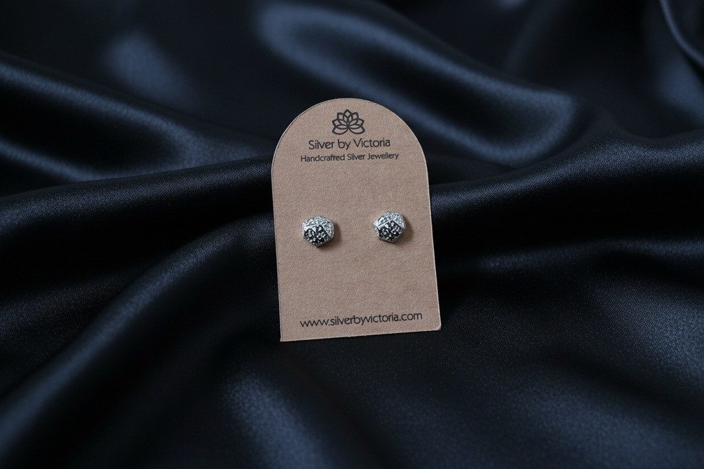 Articulated Shape Screw Back Stud Earrings