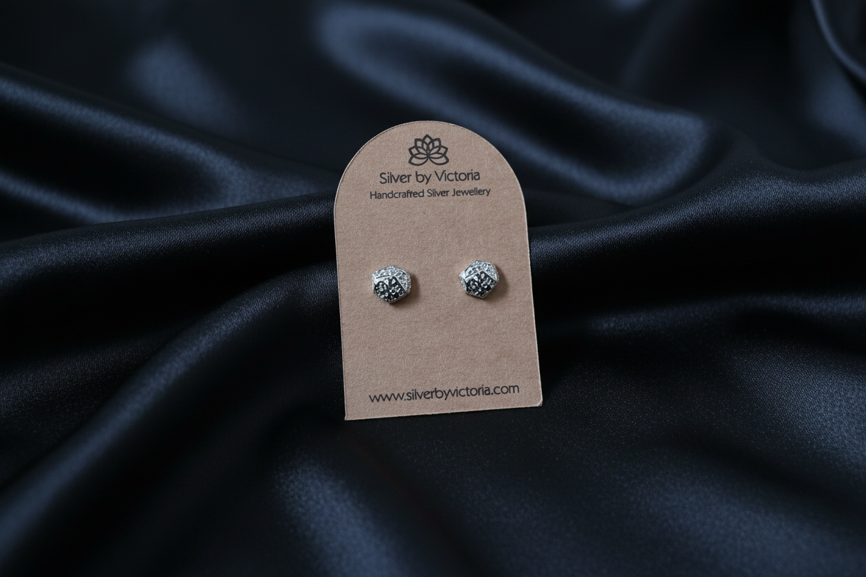Articulated Shape Screw Back Stud Earrings