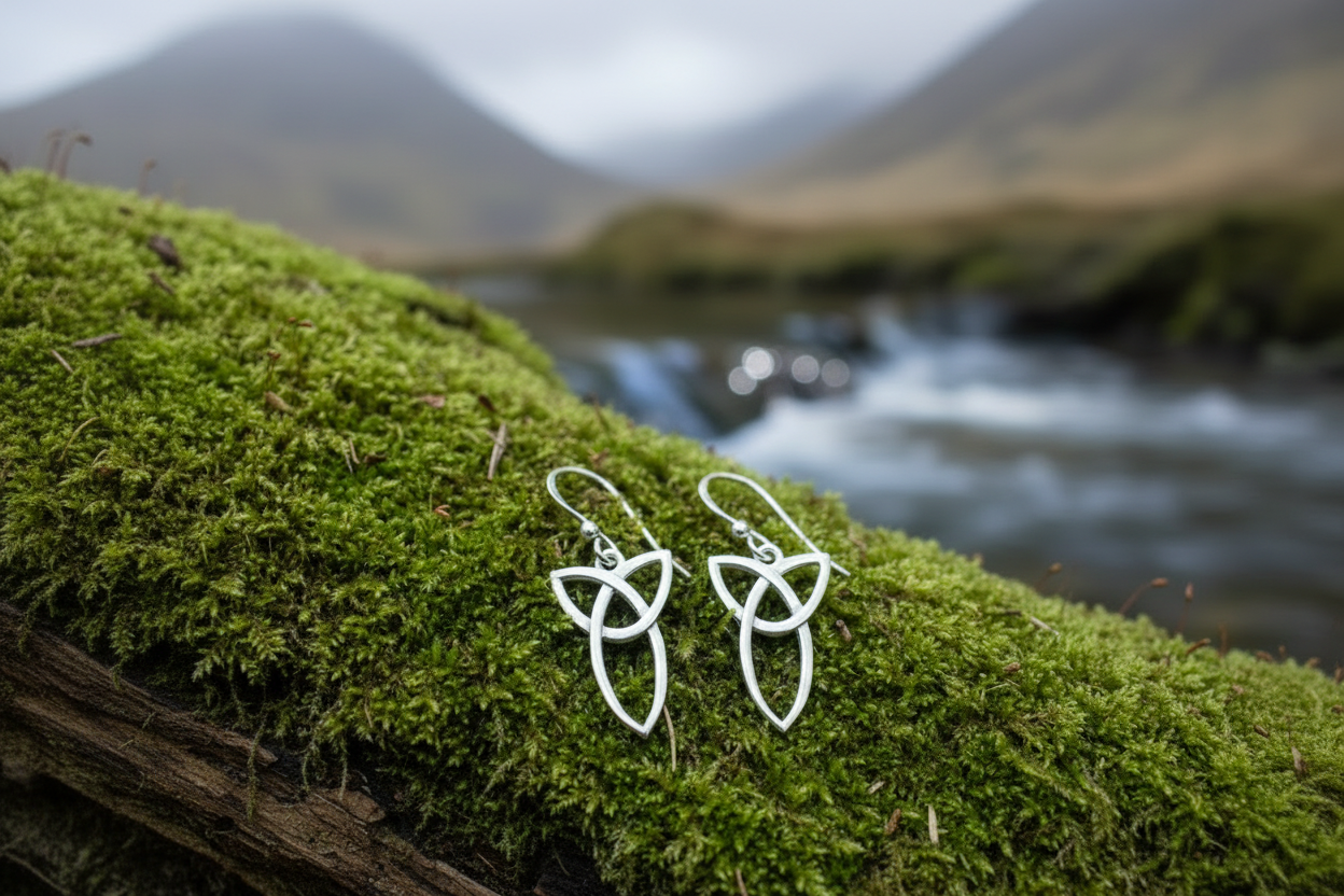 Triquetra Celtic Dangle Earrings