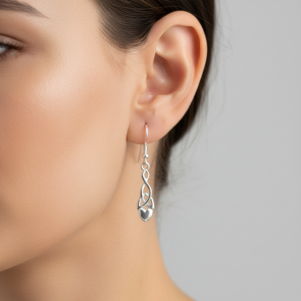 Welsh Celtic Love Spoon Dangle Earrings