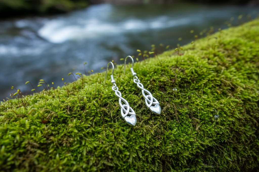 Welsh Celtic Love Spoon Dangle Earrings