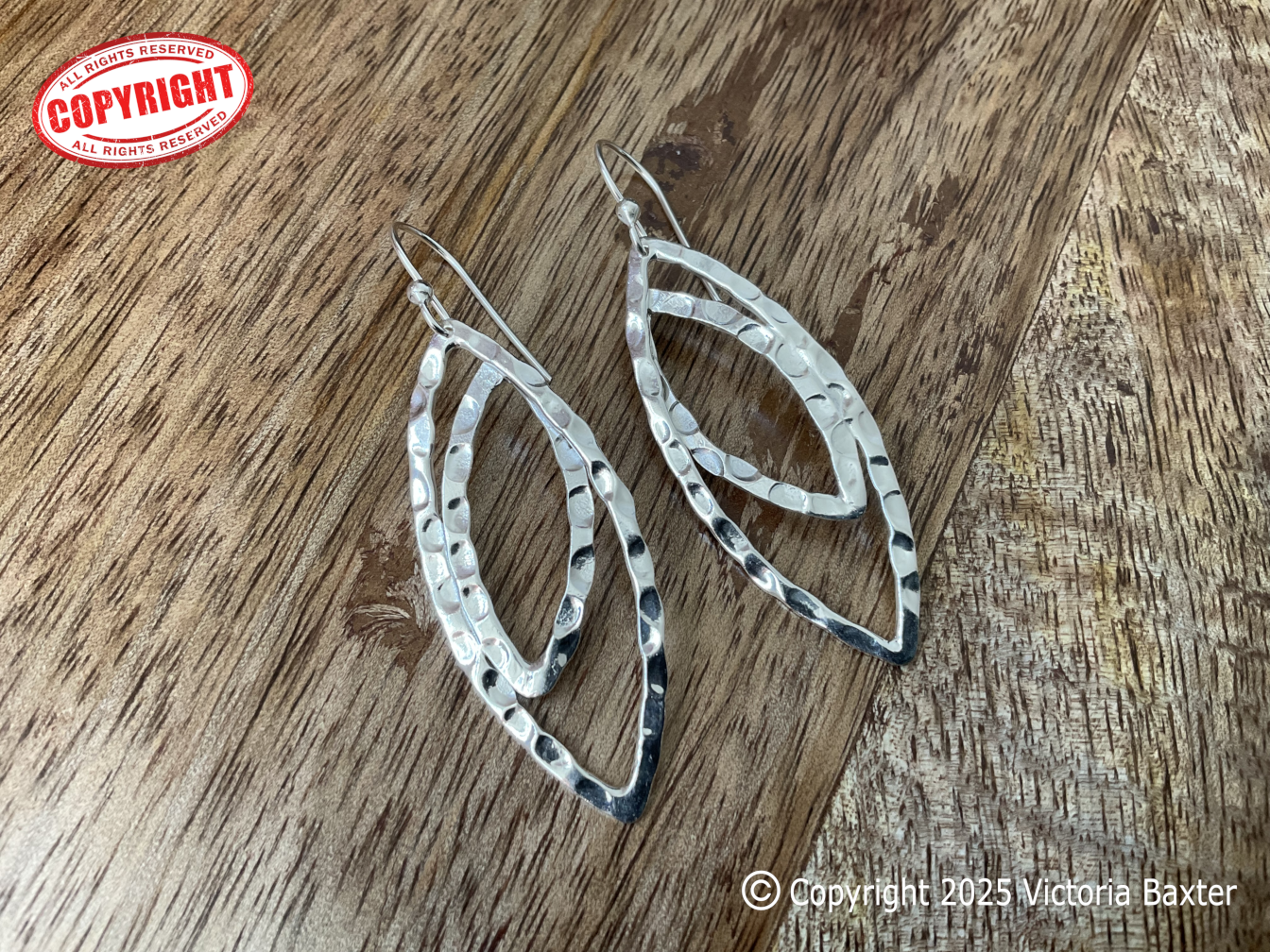Hammered Geometric Dangle Earrings