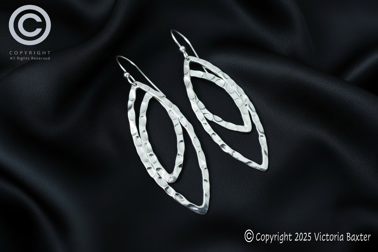 Hammered Geometric Dangle Earrings