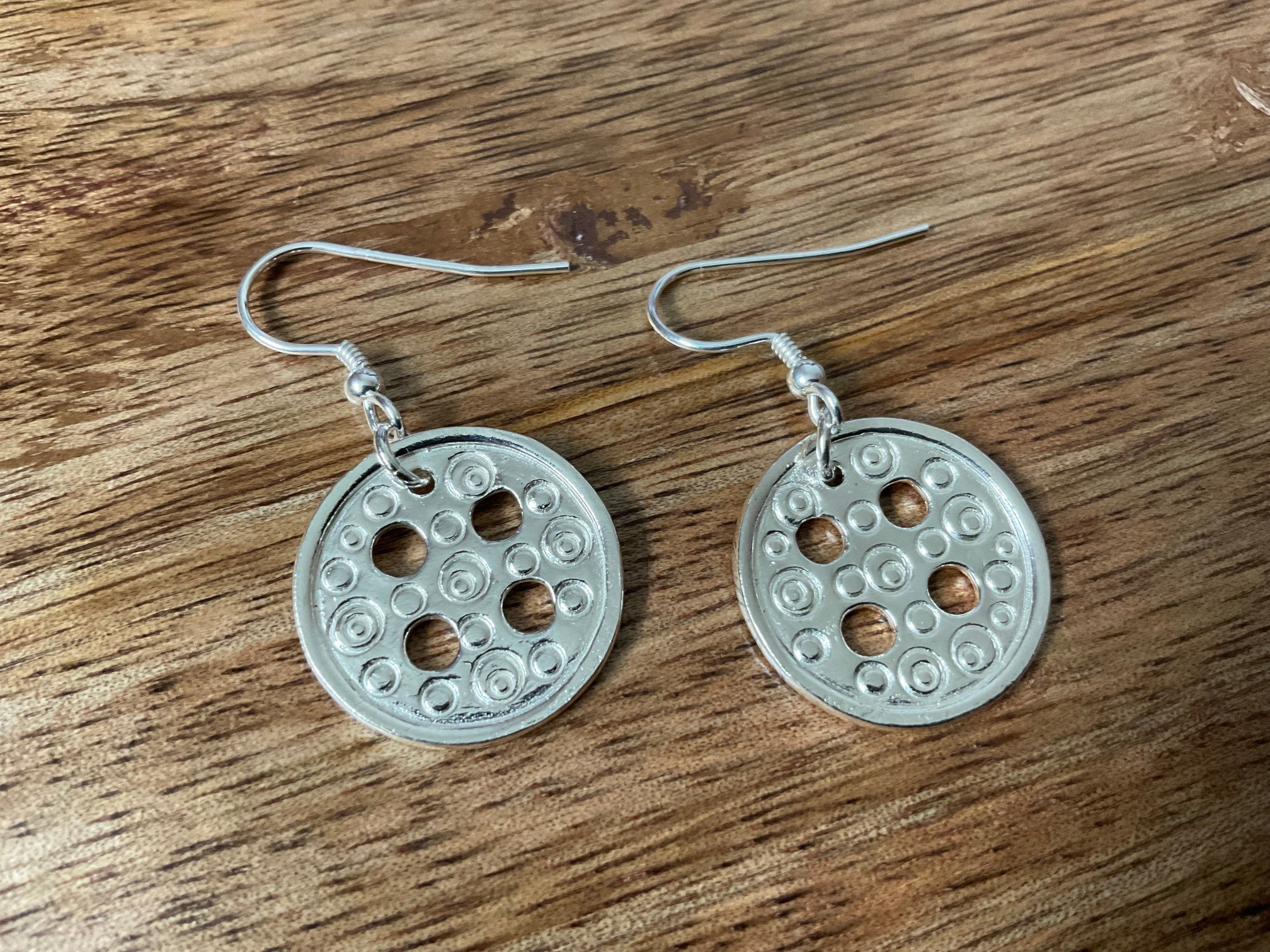 Button Dangle Earrings