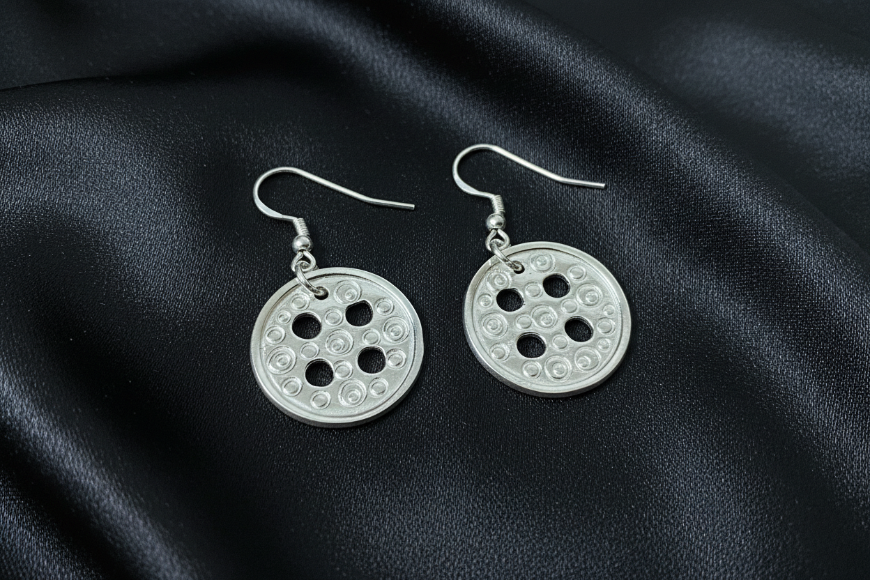 Button Dangle Earrings