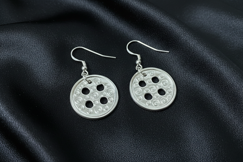 Button Dangle Earrings