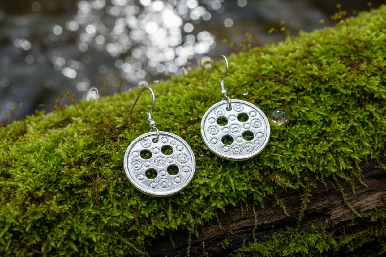 Button Dangle Earrings