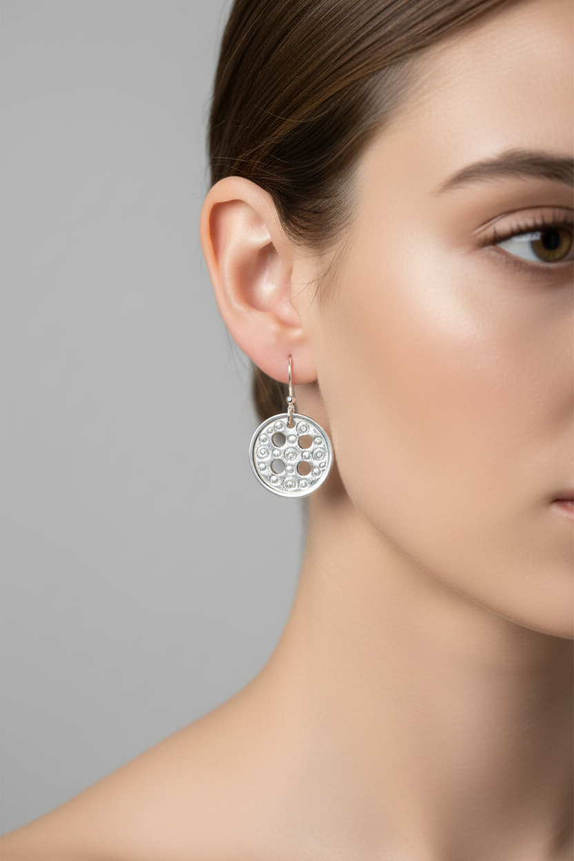 Button Dangle Earrings