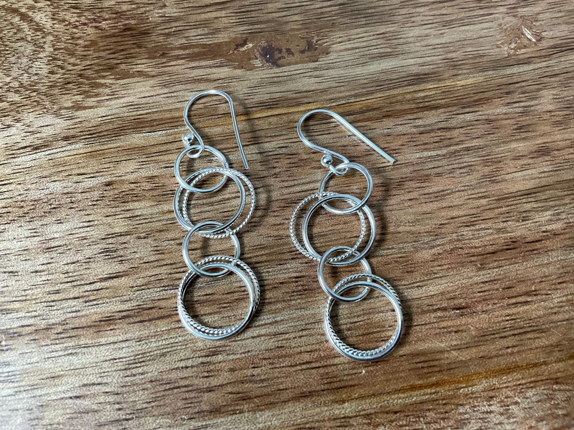 Multi-Circle Interlocking Dangle Earrings