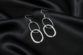 Oval Interlocking Dangle Earrings