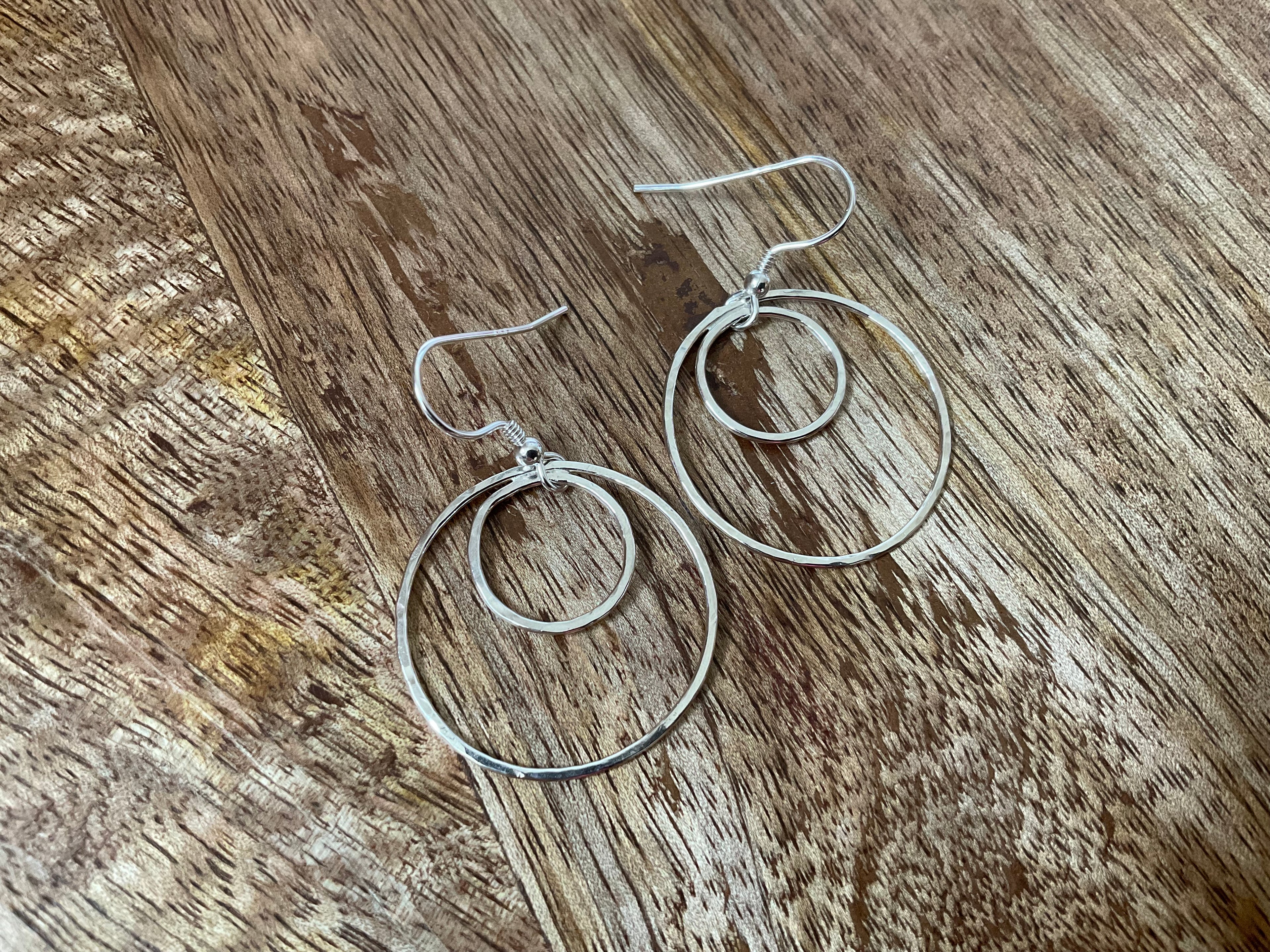 Double Circle Dangle Earrings