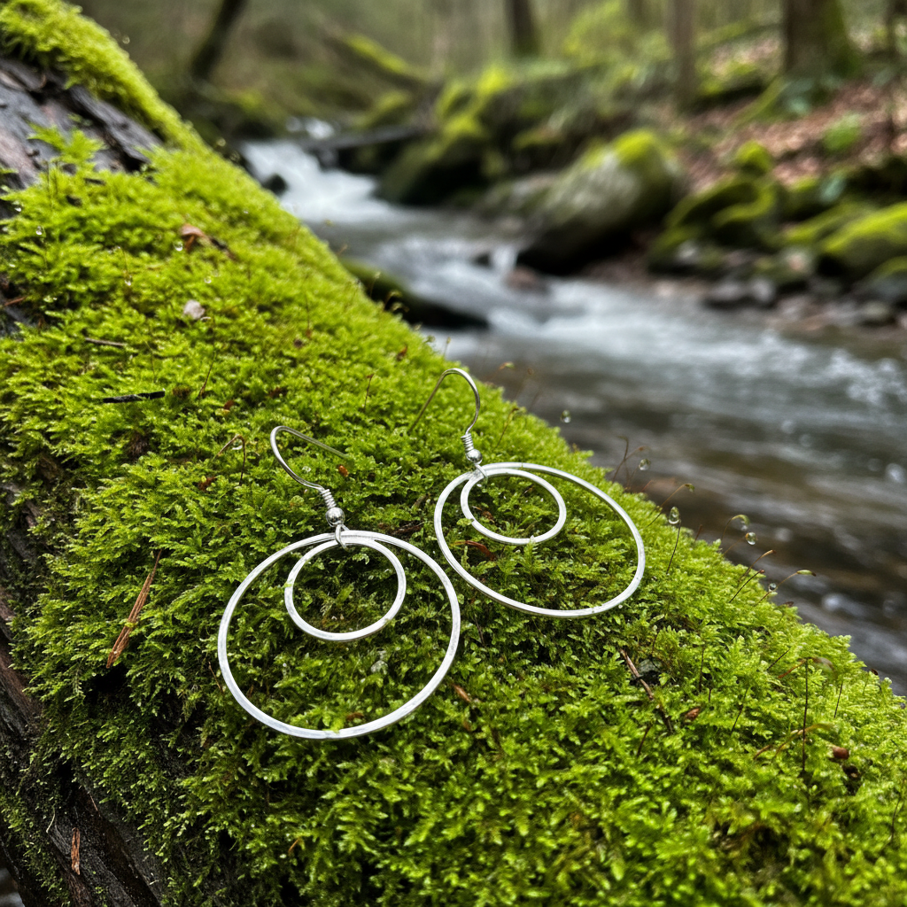 Double Circle Dangle Earrings