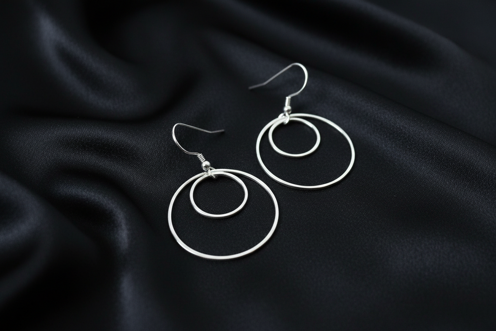 Double Circle Dangle Earrings