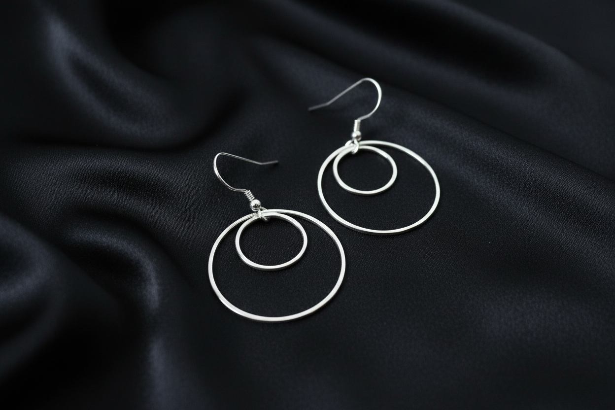 Double Circle Dangle Earrings