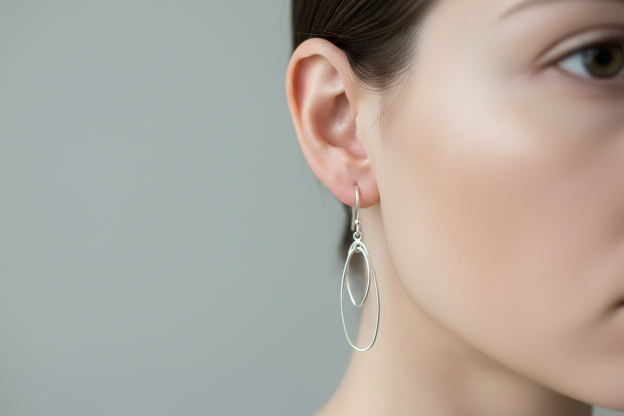 Interlocking Ovals Dangle Earrings
