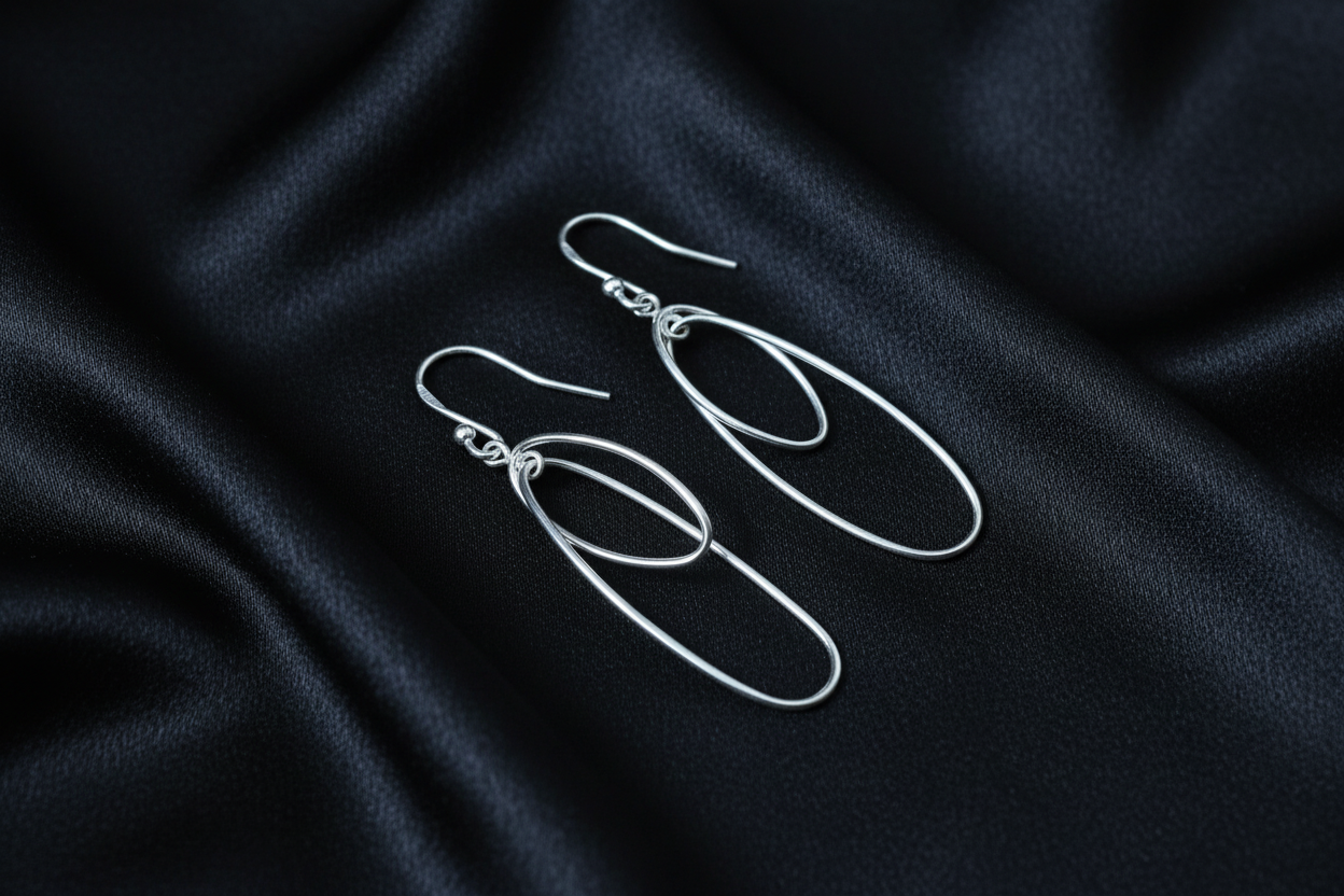 Interlocking Ovals Dangle Earrings