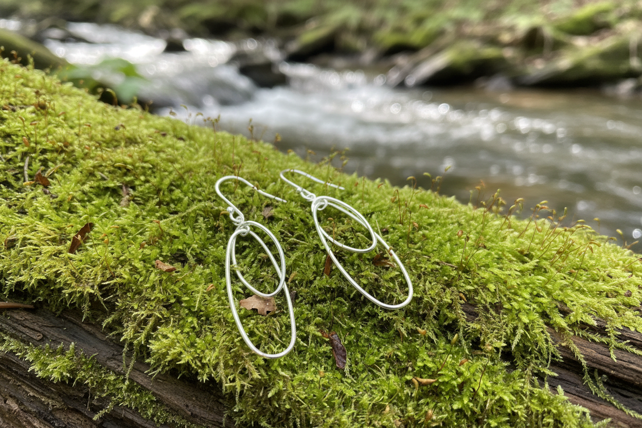 Interlocking Ovals Dangle Earrings