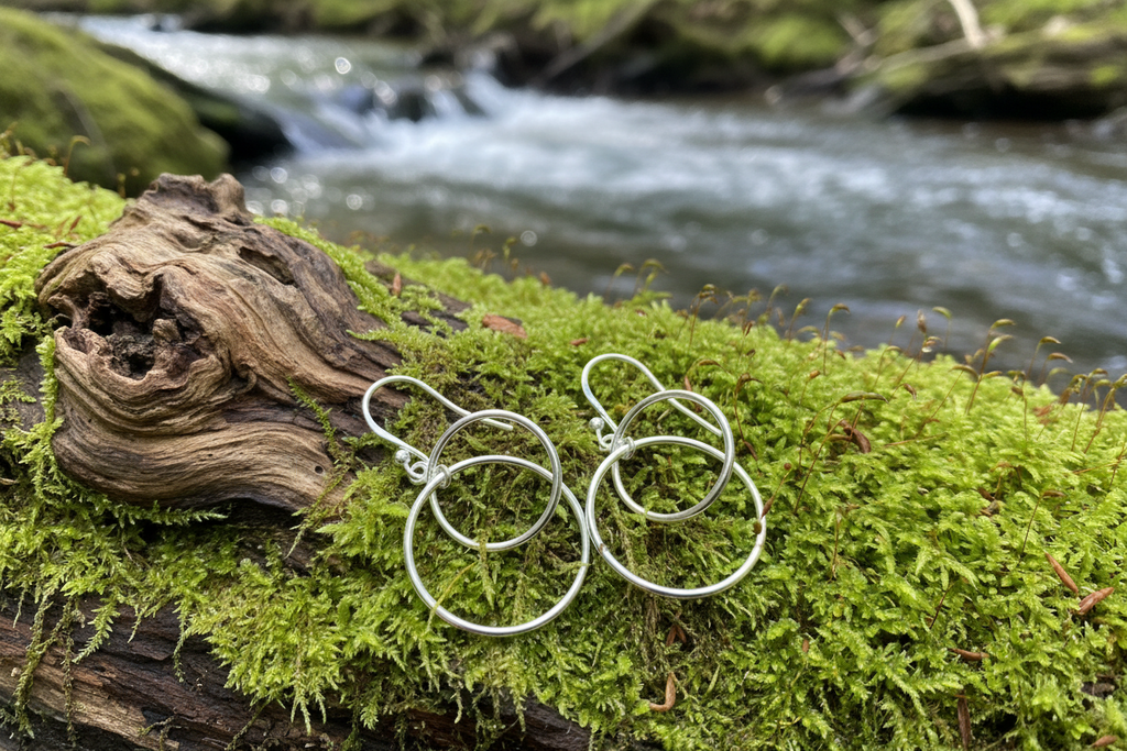 Interlocking Circles Dangle Earrings