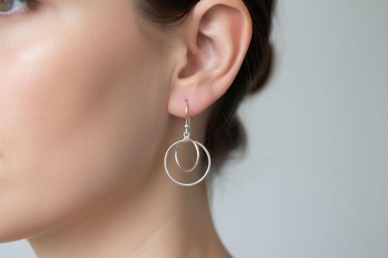 Interlocking Circles Dangle Earrings