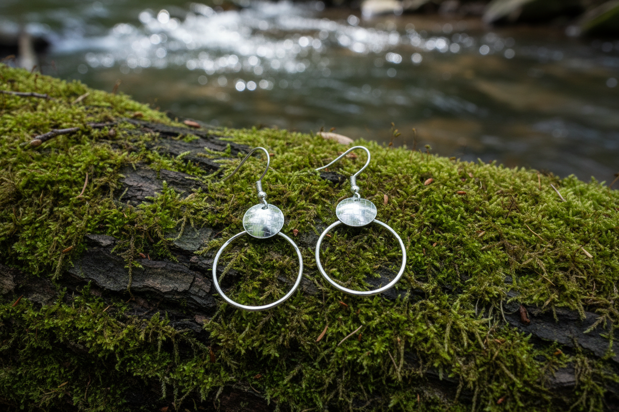 Domed Circle Dangle Earrings