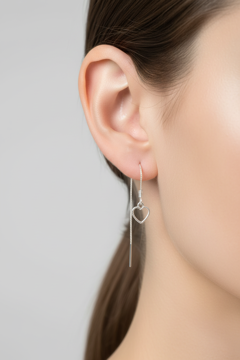 Heart Threader Earrings