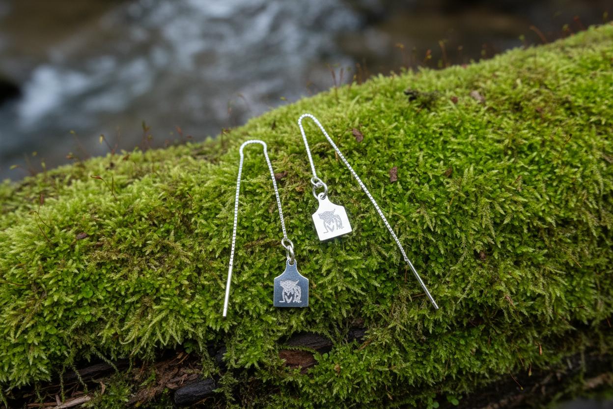 Cow Tag Threader Earrings